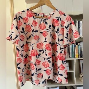 Rewind Pink and Blue Floral Blouse